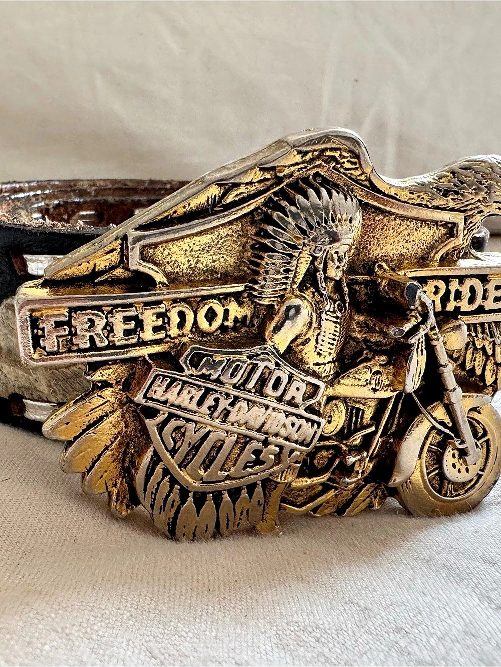 Baron Harley-Davidson Freedom Ride Belt Black & Gold